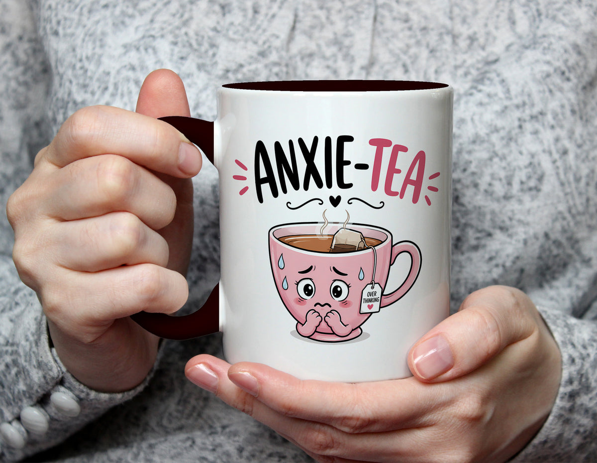 ANXIE-TEA - Funny Anxiety Pun Mug - Black