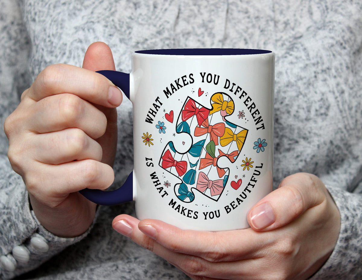 What Makes You Different Is What Makes You Beautiful - Neurodiversity Mug - Navy Blue