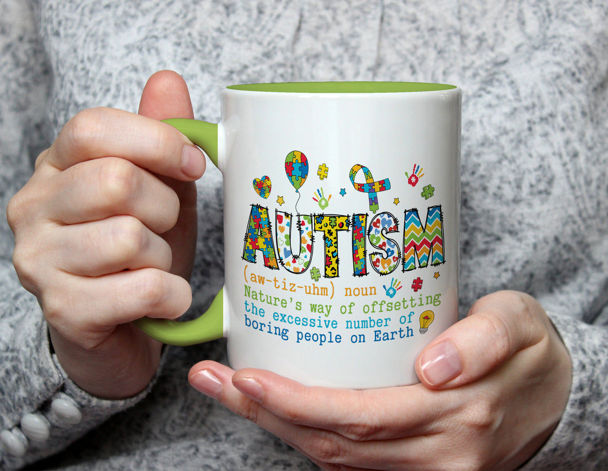 AUTISM Definition - Colourful Neurodiversity Mug - Light Green