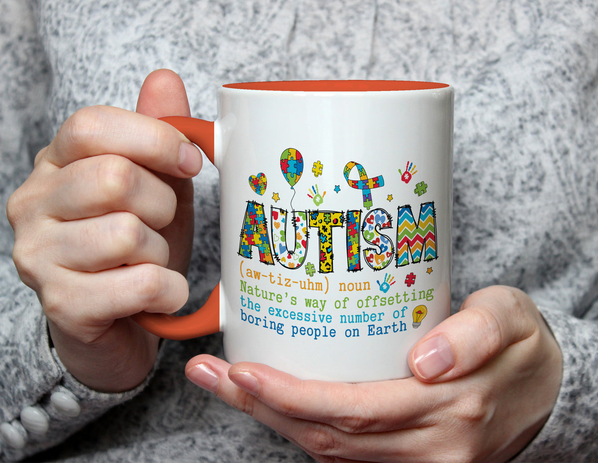 AUTISM Definition - Colourful Neurodiversity Mug - Orange