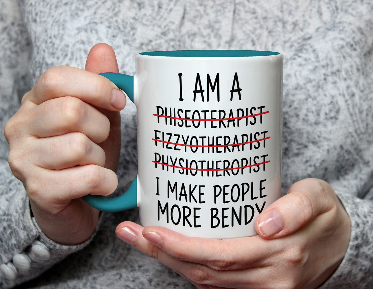 I Make People More Bendy - Funny Physiotherapist Mug - Light Blue