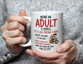 Being an Adult Is Like Riding a Bike - Funny Adulting Mug - White