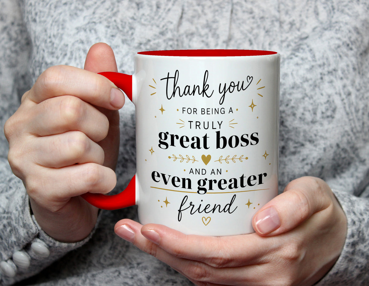 Thank You for Being a Truly Great Boss and an Even Greater Friend Mug - Red