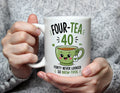 Four-Tea 40 - 40th Birthday Brew-tiful Tea Pun Mug - White