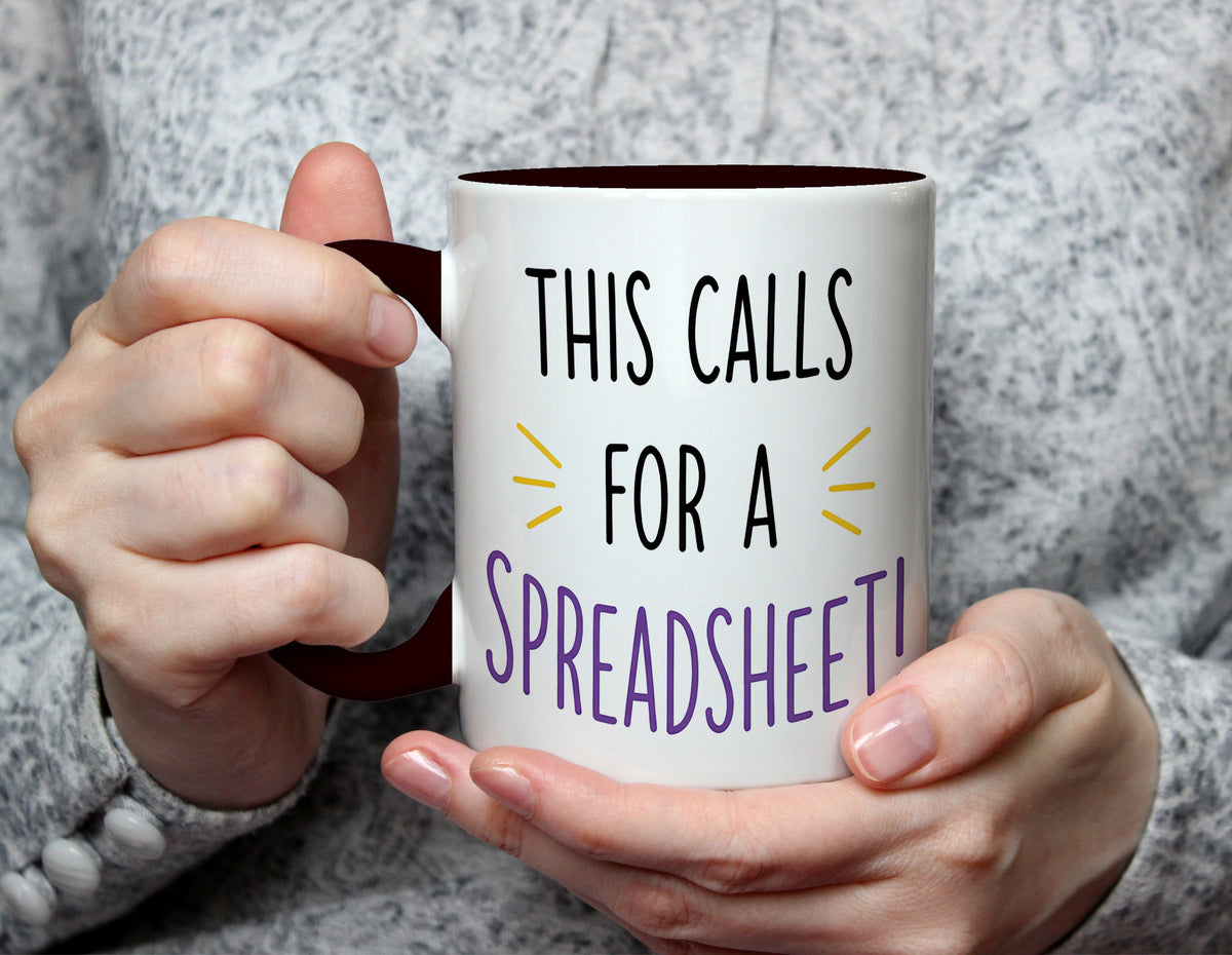 This Calls For A Spreadsheet! - Funny Office Mug - Black