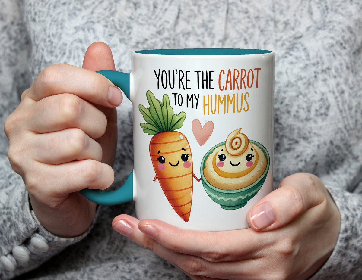 You're the Carrot to My Hummus - Cute Food Pun Mug - Light Blue