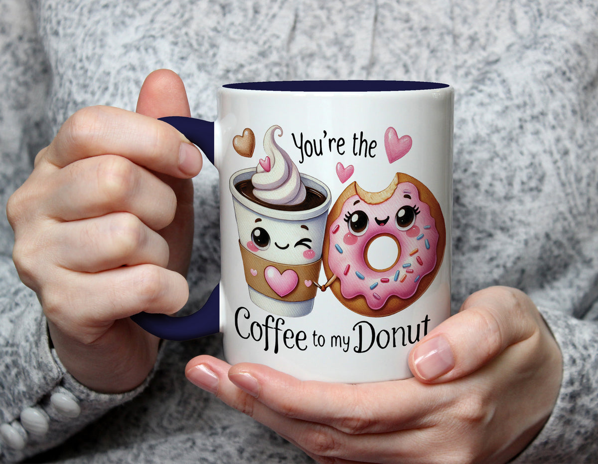 You're the Coffee to my Donut - Cute Couple Mug - Navy Blue