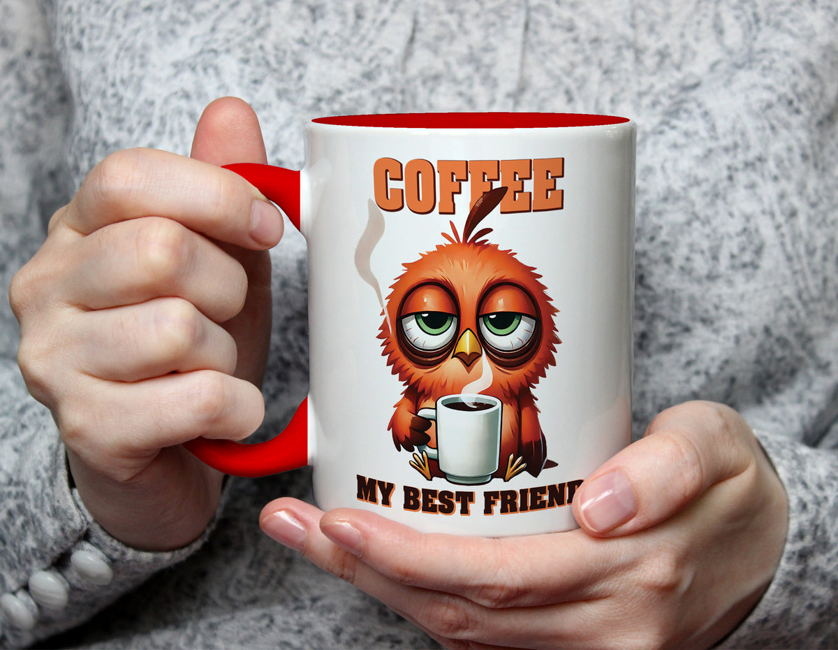 COFFEE MY BEST FRIEND - Funny Coffee Lover Mug - Red