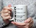 C IS FOR: CUNT Acrostic - Explicit Rude Joke Mug - White