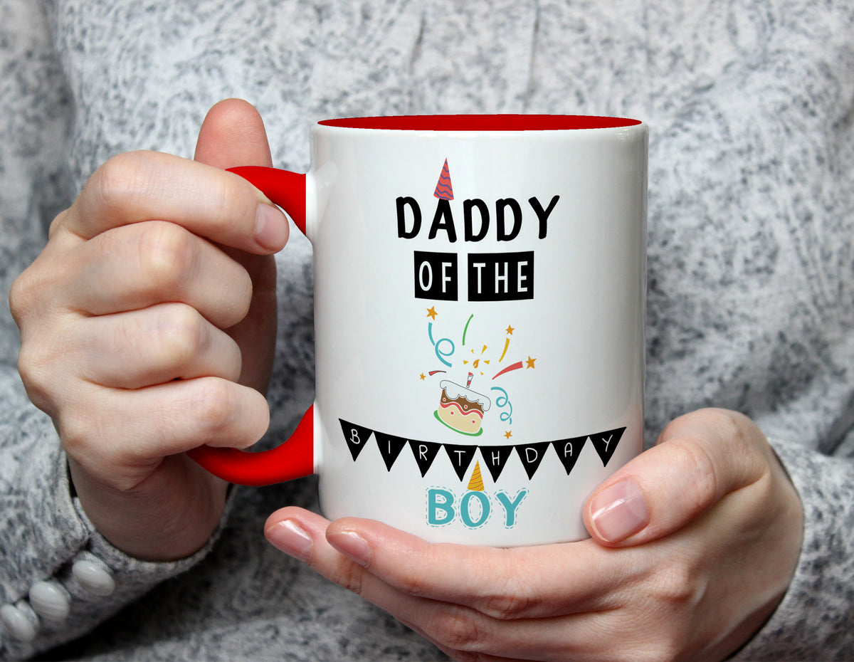 Daddy of the Birthday Boy - Dad's Birthday Party Mug - Red