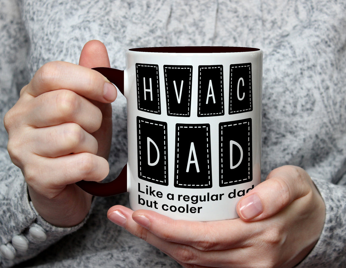 HVAC DAD Like a Regular Dad But Cooler - Funny HVAC Dad Mug - Black