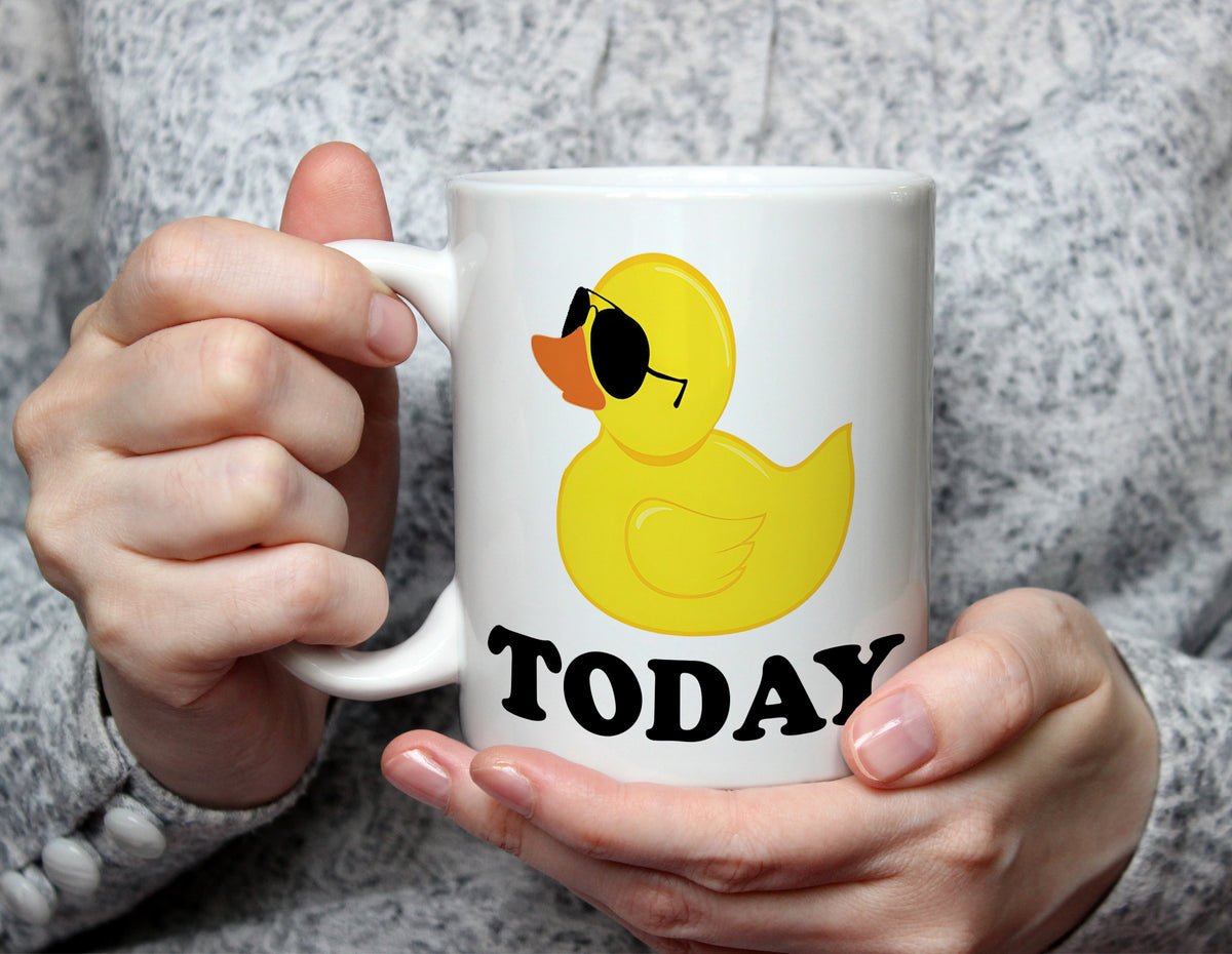 Duck Today - Cheeky Cartoon Duck Mug - White