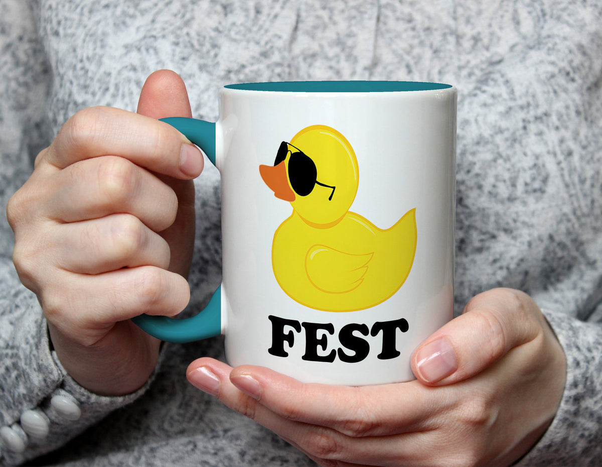 Fuck Fest Pun - Cool Duck Sunglasses Mug - Light Blue