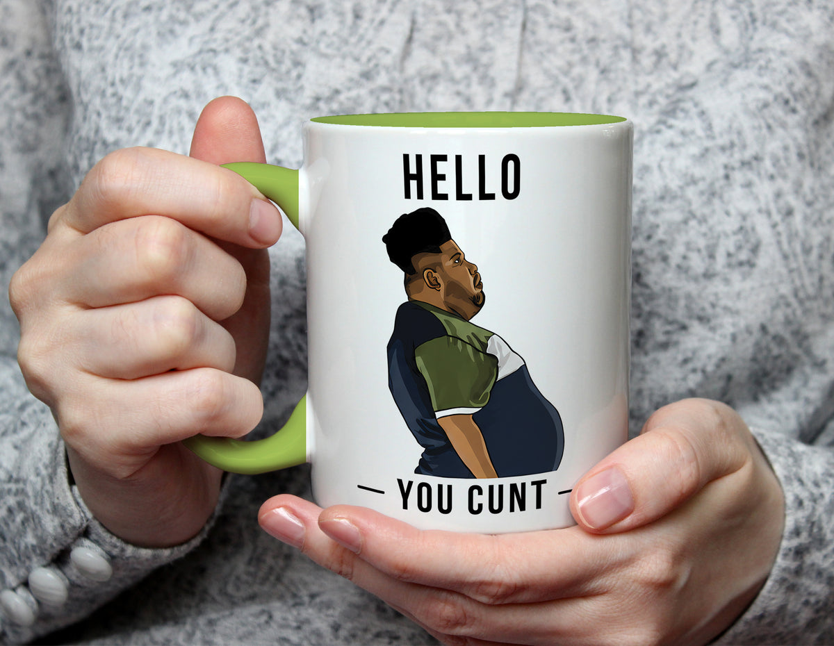 Hello You Cunt - Funny Rude Work Mug - Light Green