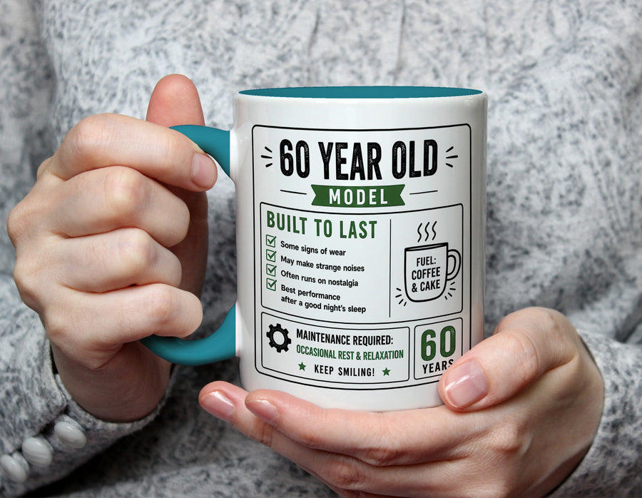 60 Year Old Model Mug - Funny 60th Birthday Gift - Light Blue