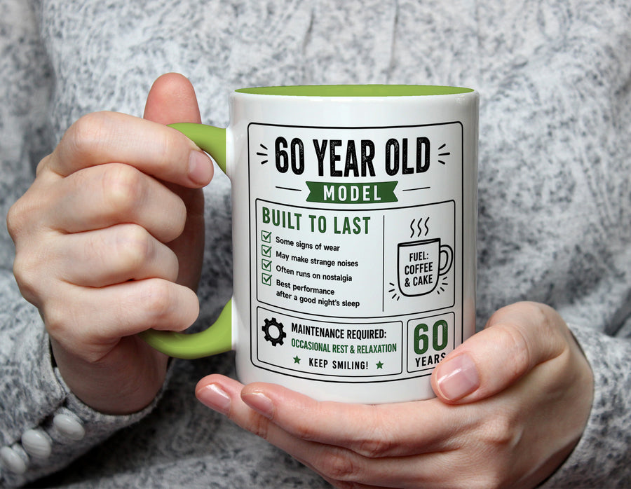 60 Year Old Model Mug - Funny 60th Birthday Gift - Light Green
