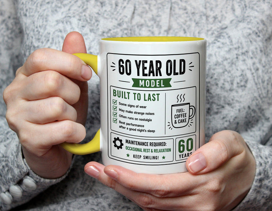 60 Year Old Model Mug - Funny 60th Birthday Gift - Yellow
